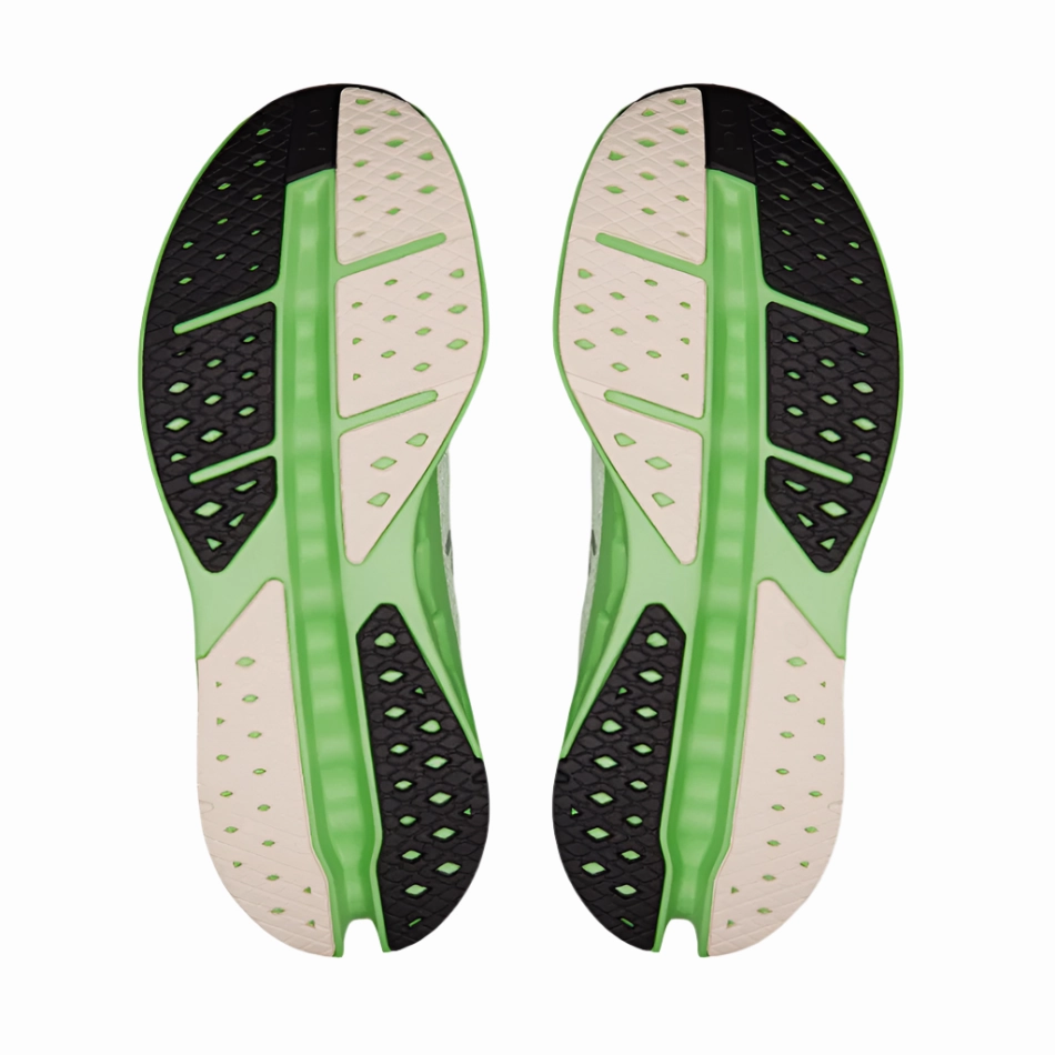 On Women's Cloudsurfer Max Running Shoes in Mineral/Honeydew AW25 running in a delta area shoes Aero Light Outsole