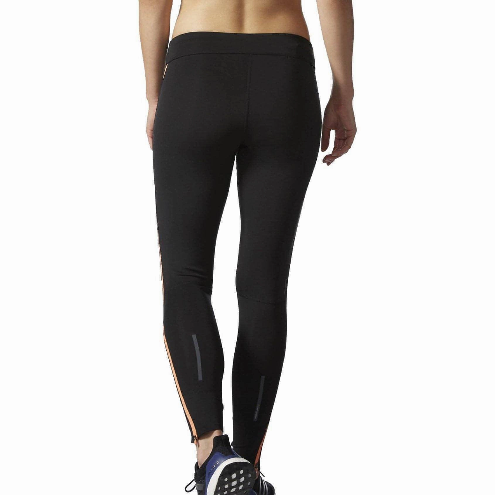 Sleek Stretch Shape Control Wear adidas Response Womens Long Running Tights - Black