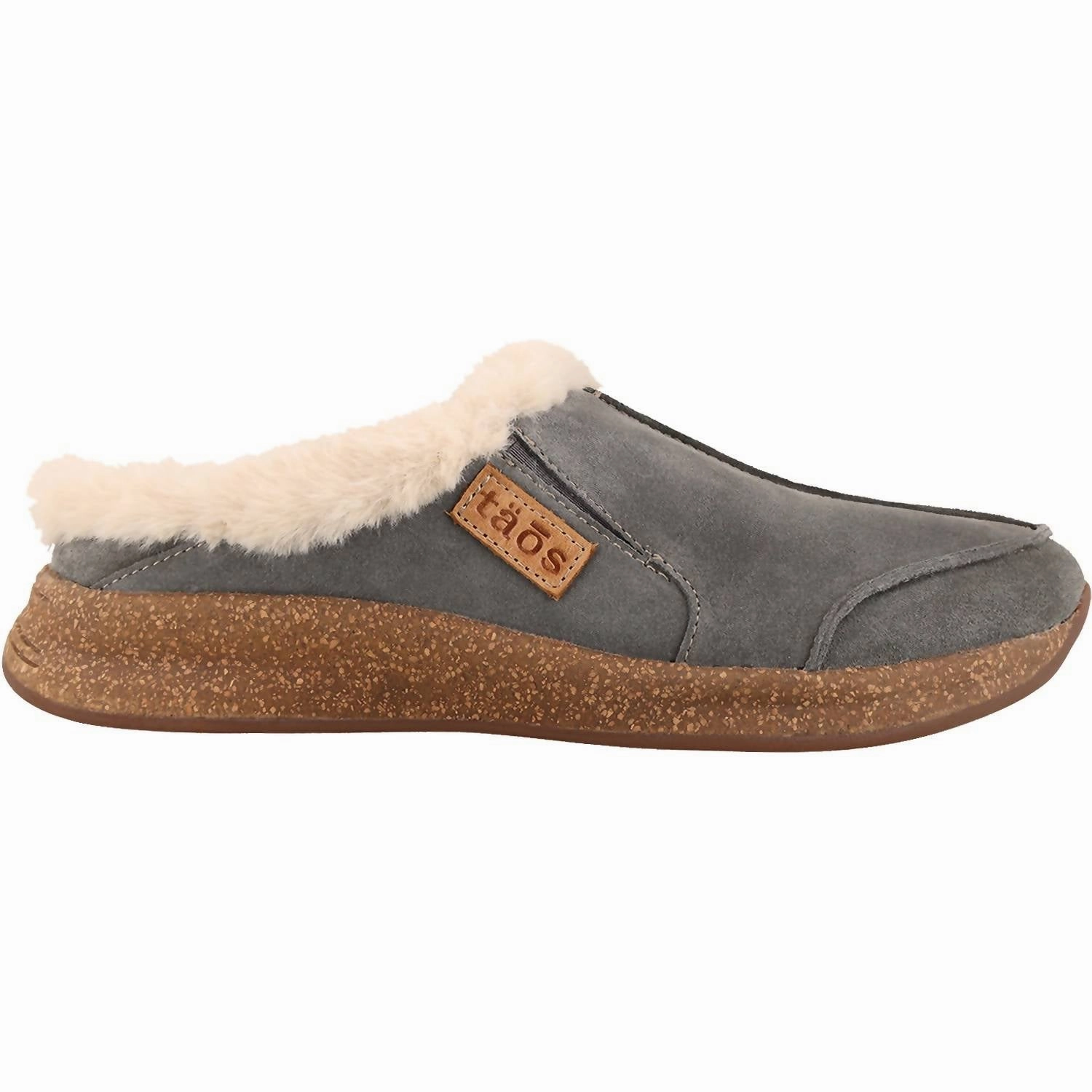 Women's Future Suede Clog Slipper In Dark Grey Flat Design