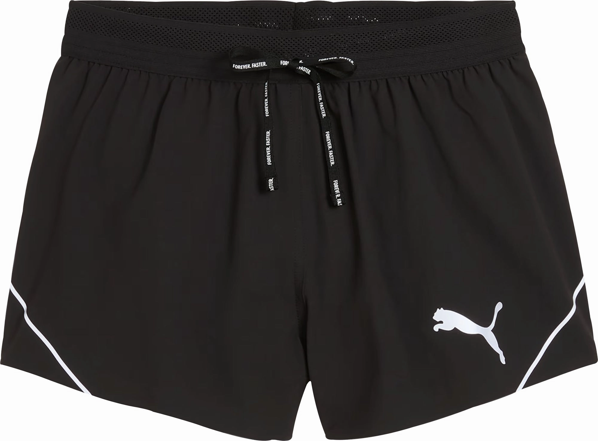 Slim Layer Ombre effect Puma Raceday UltraWeave 3 Inch Womens Split Running Shorts - Black