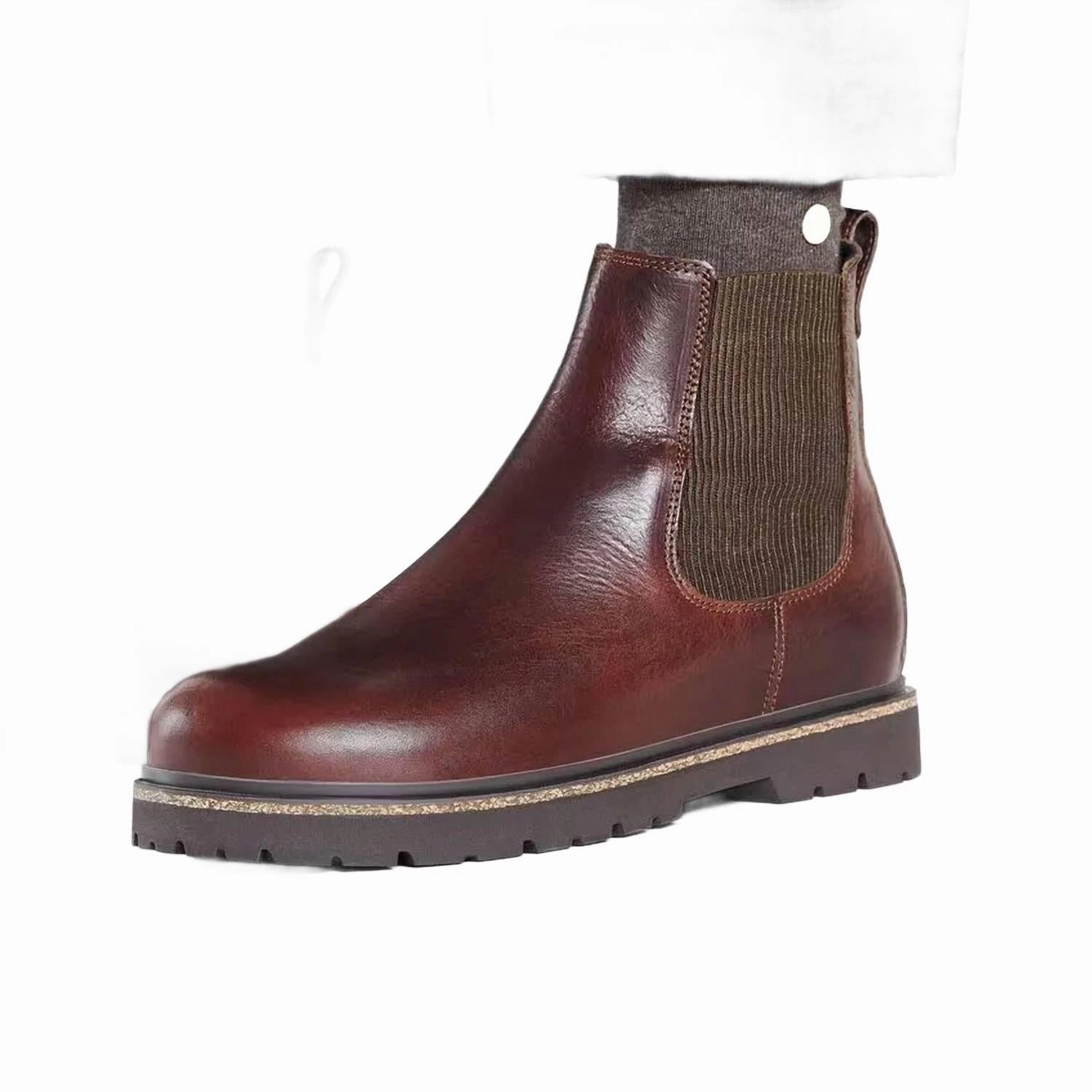 Men's Highwood Chelsea Boot In Chocolate Leather Hunting Trip Cool Weather