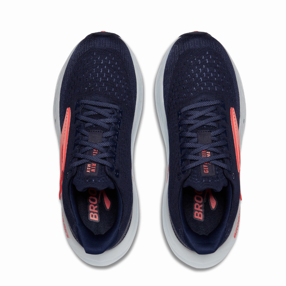 traction patterns Brooks Women's Glycerin Max Running Shoes in Peacoat/Blue Ribbon/Hot Coral SS25