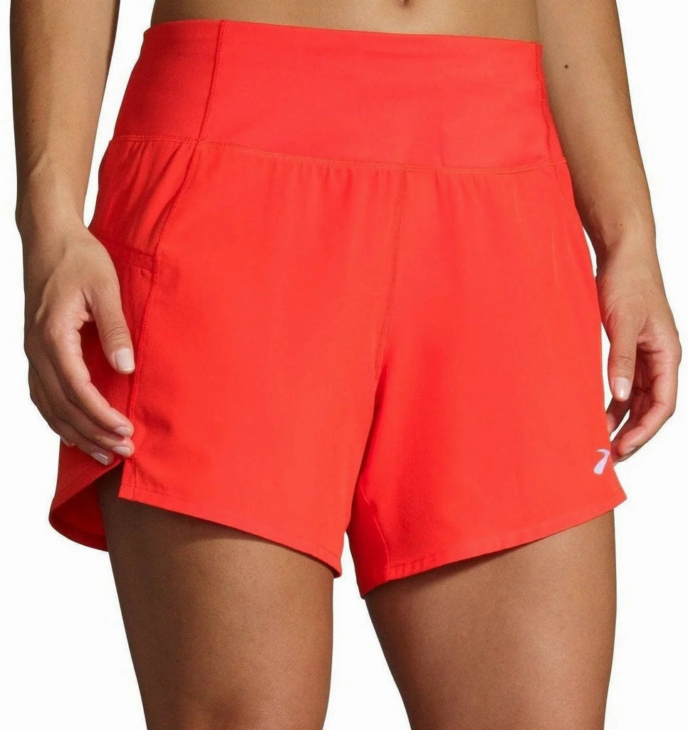 Brooks Chaser 5 Inch Womens Running Shorts - Red Fun Patterns