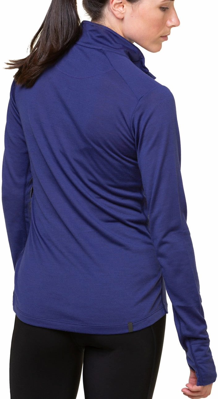 Ronhill Tech Merino Half Zip Long Sleeve Womens Running Top - Blue Wrinkle Resistant Rough texture