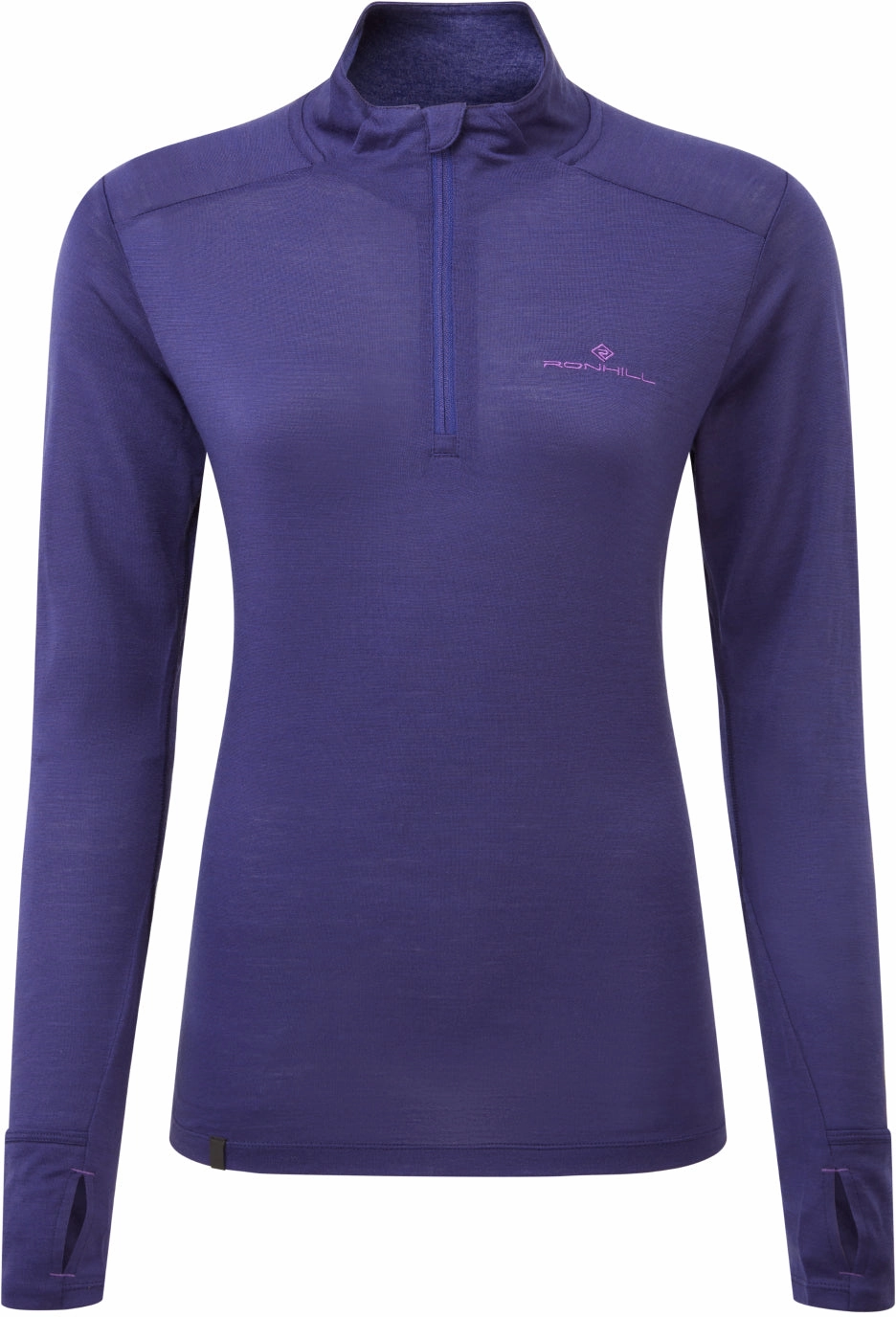 Thermal Regulation Tech Ronhill Tech Merino Half Zip Long Sleeve Womens Running Top - Blue