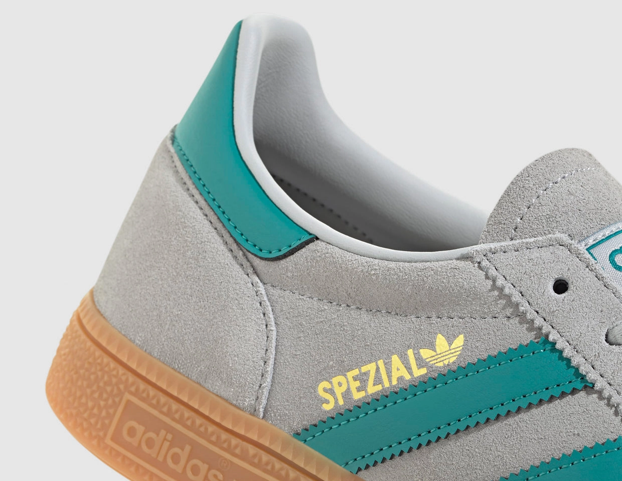 adidas Originals Handball Spezial Grey / Pure Tea - Gold 3D Molded Heel Thermoplastic Arch Bridge