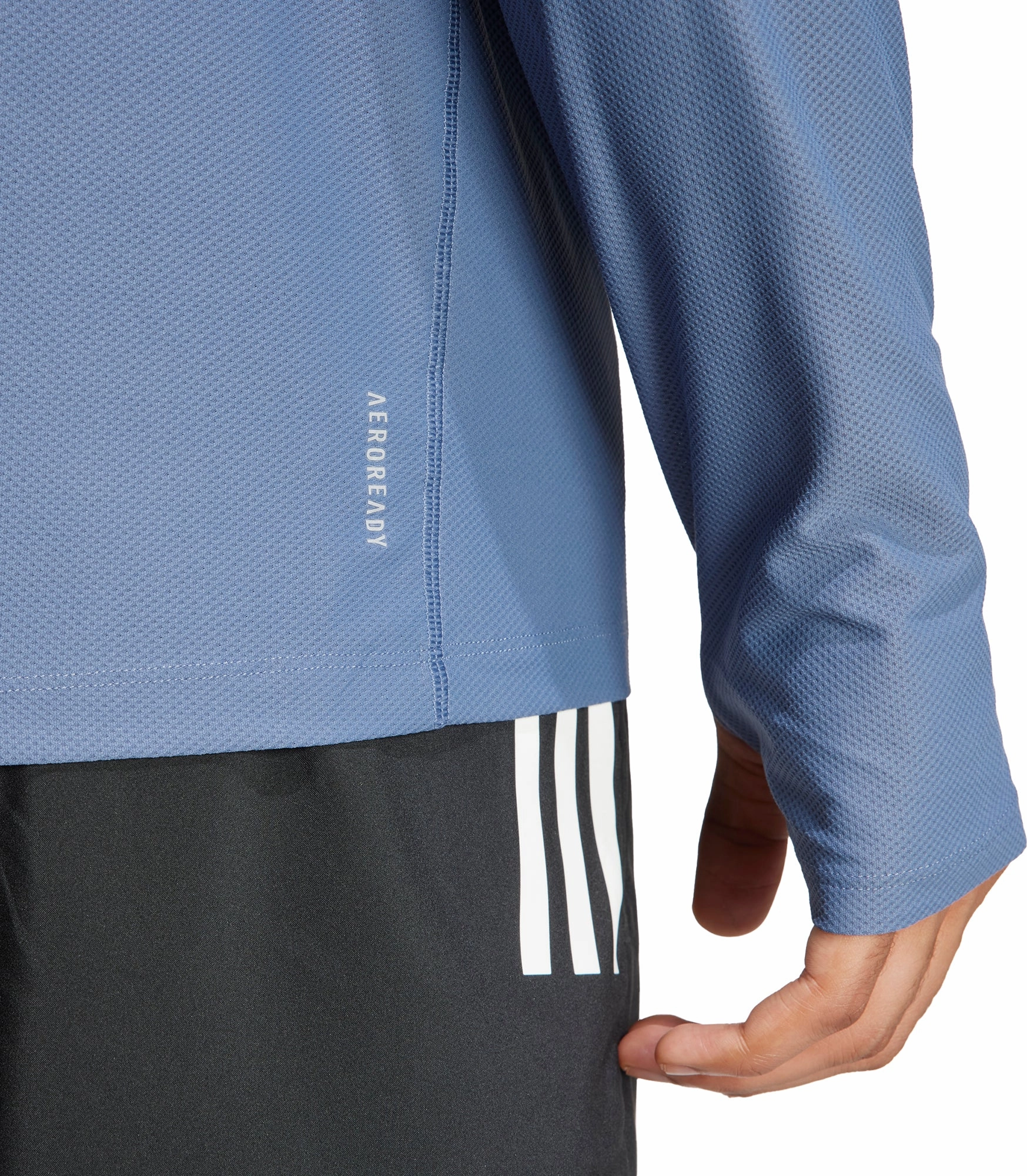 adidas Own The Run Long Sleeve Mens Running Top - Blue Modern Lace