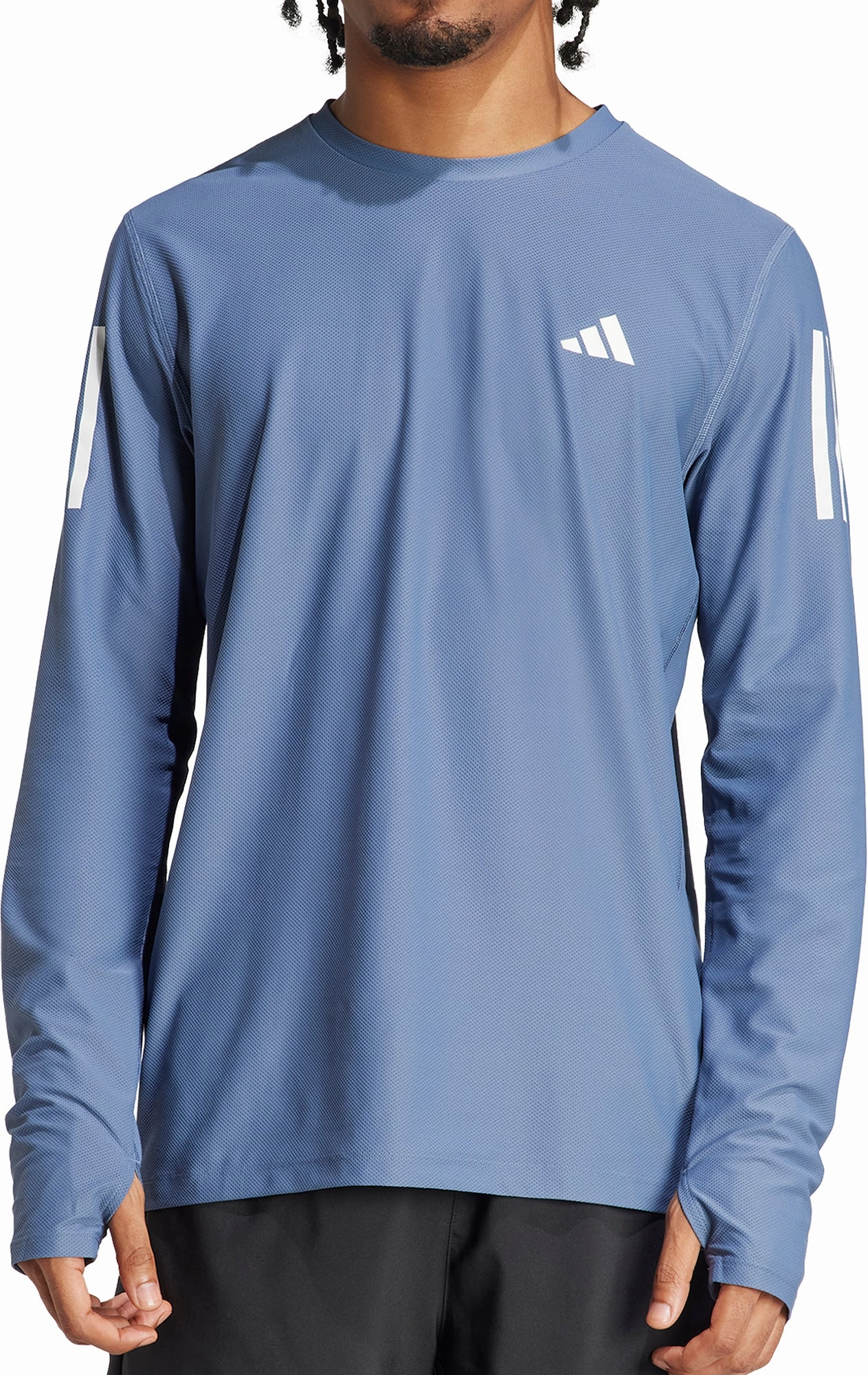 Lobby adidas Own The Run Long Sleeve Mens Running Top - Blue