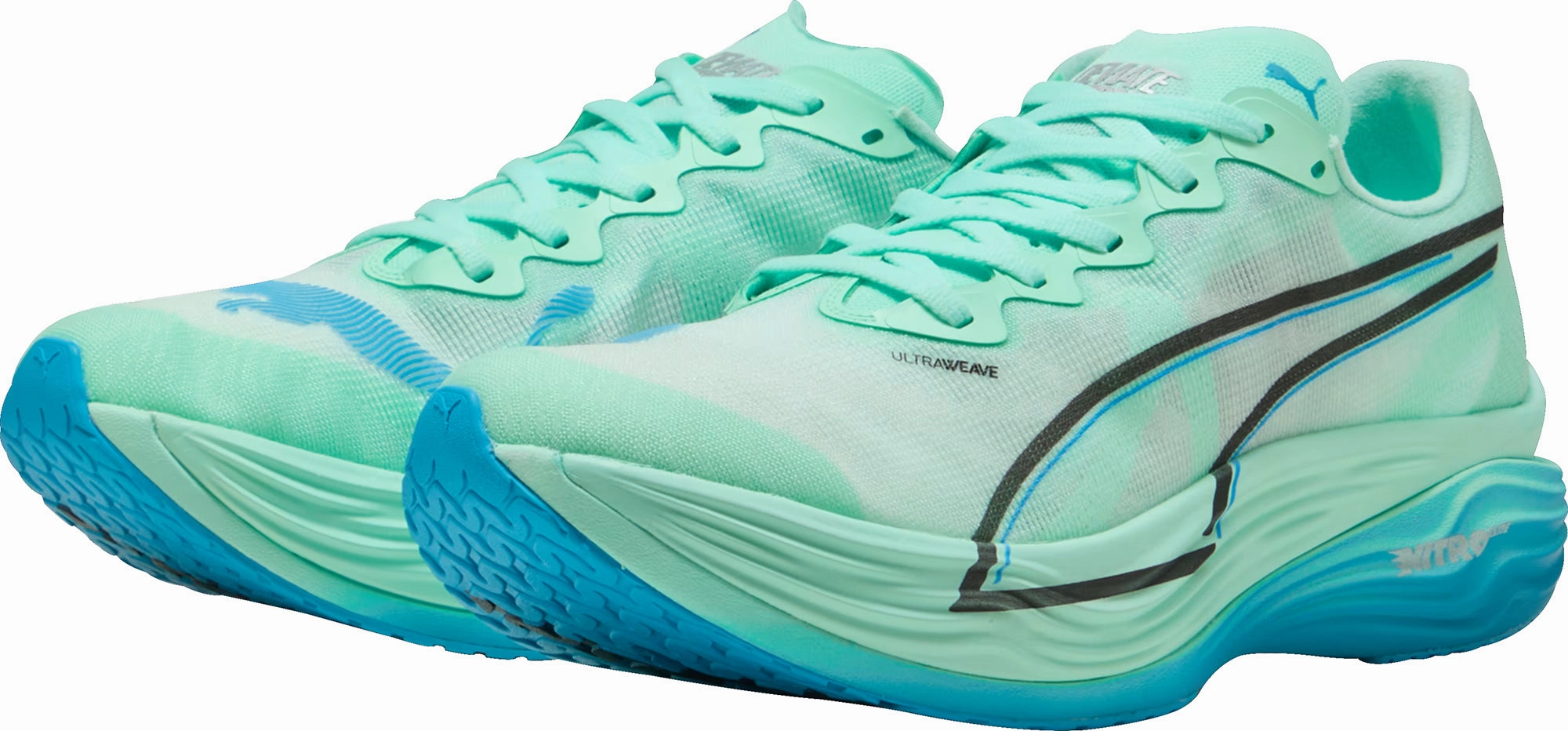 Puma Deviate Nitro Elite 3 Mens Running Shoes - Green Stabilizing Heel Counter