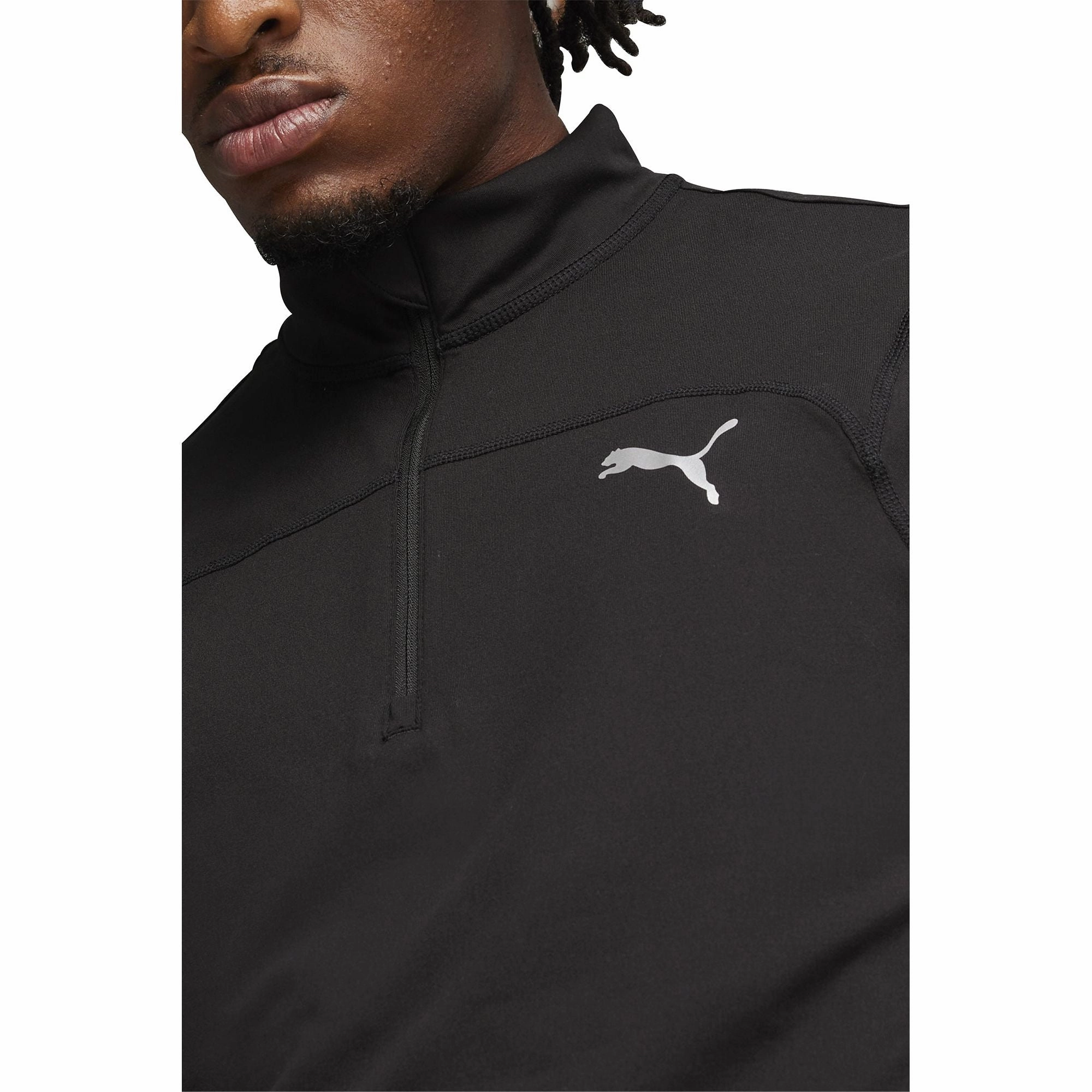Puma Run Cloudspun Half Zip Long Sleeve Mens Running Top - Black Retirement gift