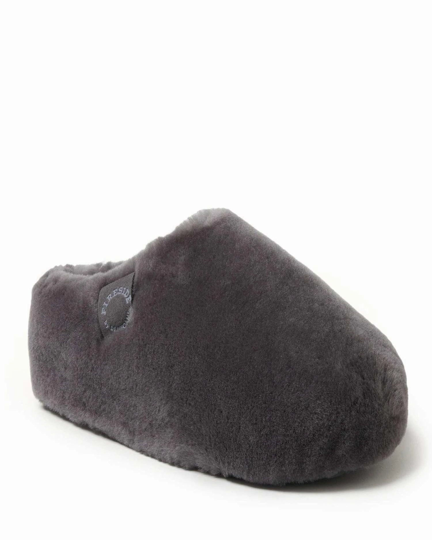 Suede Water-resistant Fireside by Dearfoams Women's Maryboro Genuine Shearling Platform Fuzzy Clog Slipper