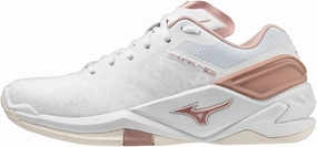Pressure Dispersion Sole Mizuno Wave Stealth Neo Womens Netball Shoes - White