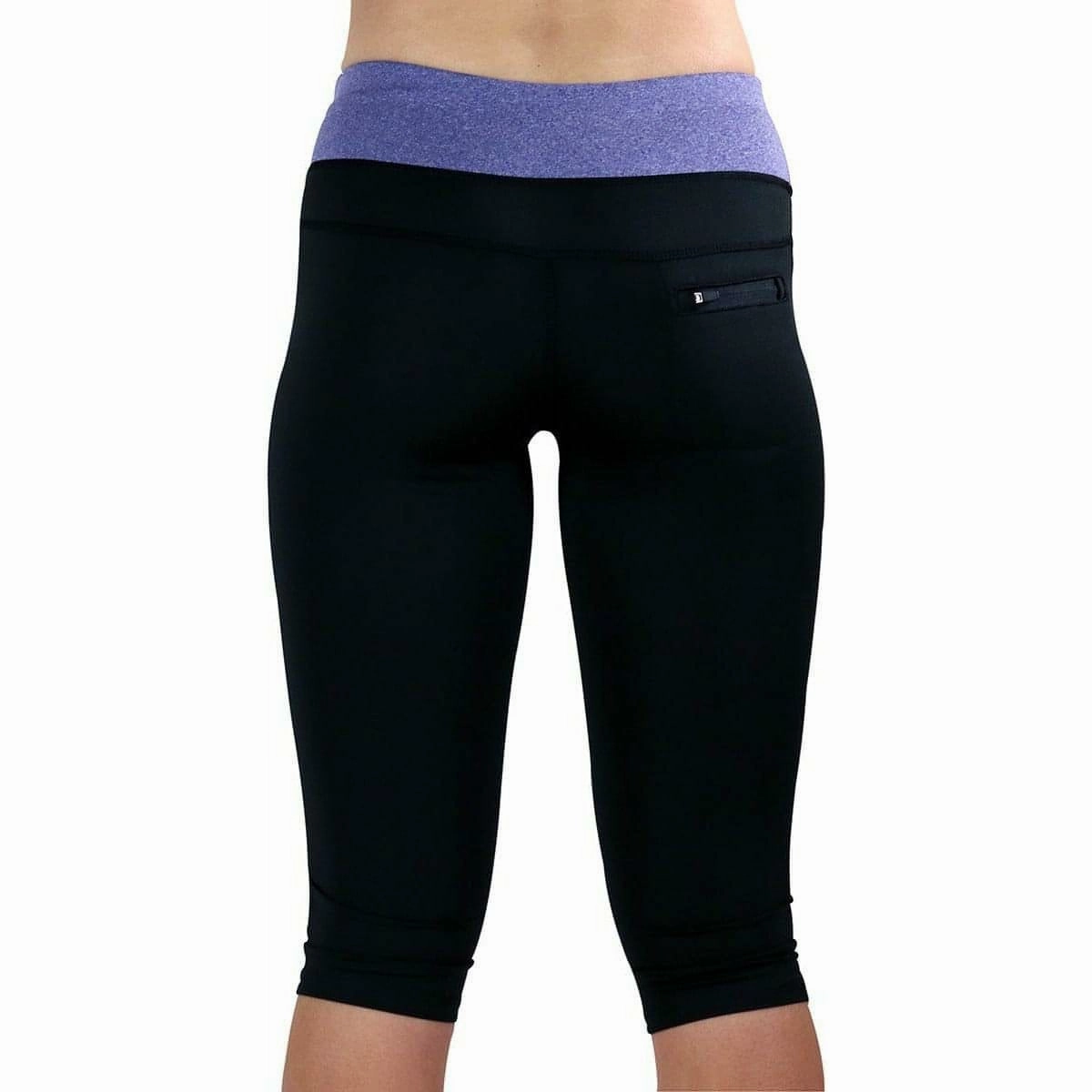 Flexible Style Wear More Mile Marl Womens 3/4 Capri Running Tights - Black