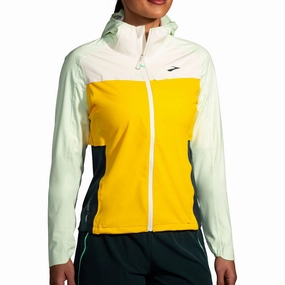 Brooks High Point Waterproof Womens Running Jacket - Yellow Rugged Durability