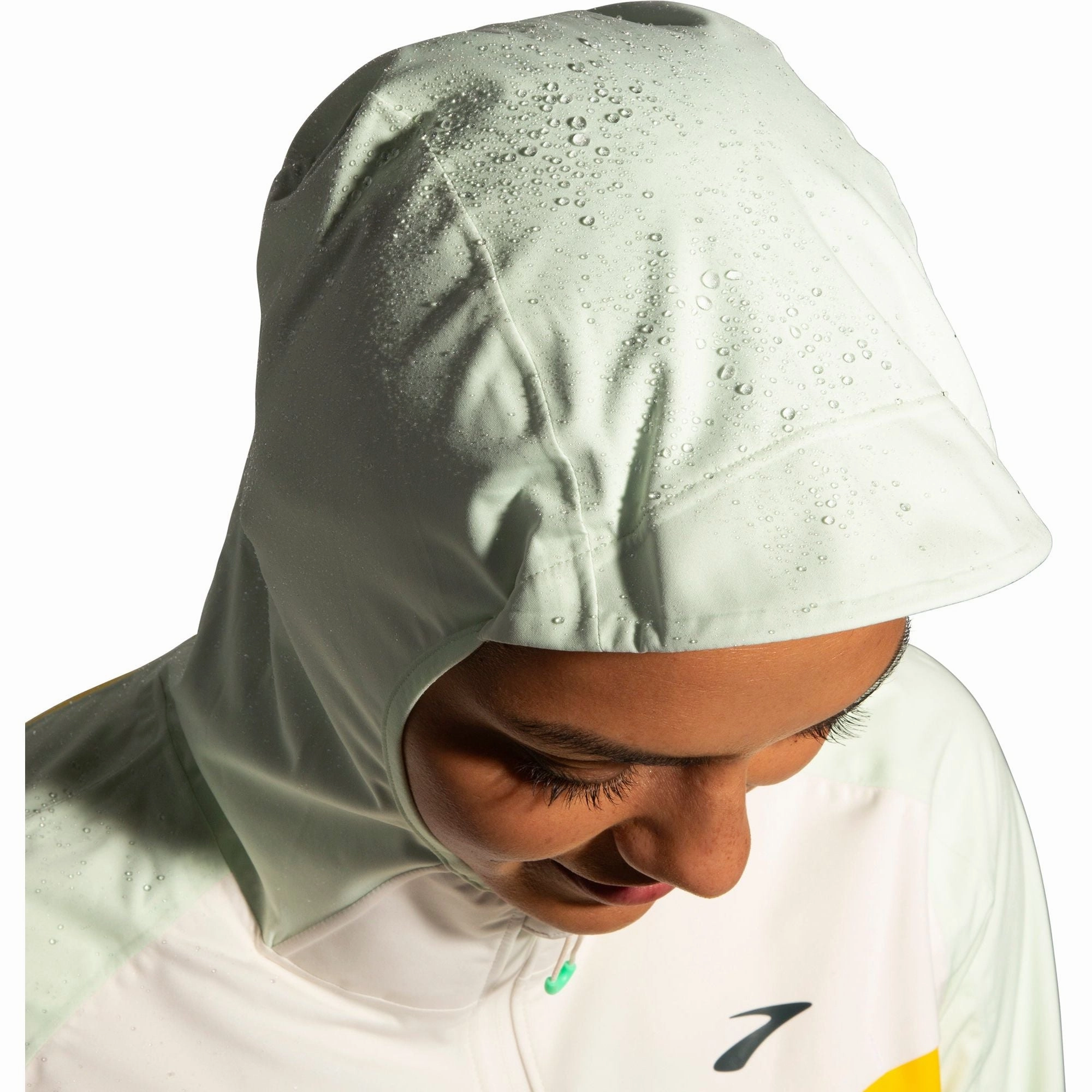 Brooks High Point Waterproof Womens Running Jacket - Yellow Collapsible Hood Structure