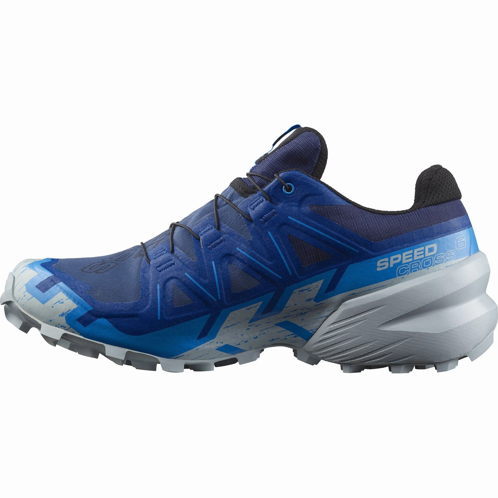 Salomon Speedcross 6 GORE-TEX Mens Trail Running Shoes - Blue Hyper Compression Lateral Stability Wing