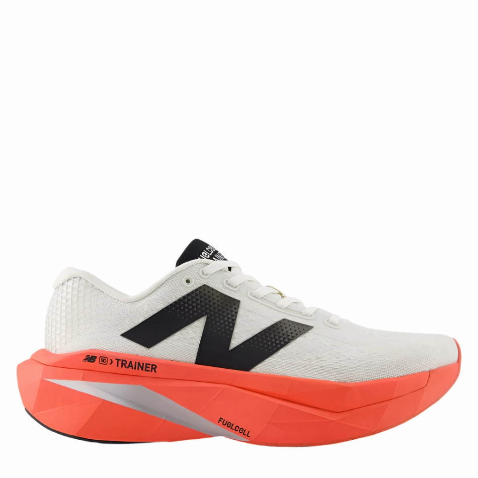 Solid - colored forefoot - support - feature shoes New Balance Men's Fuelcell Supercomp Trainer v3 Running Shoes in Urgent Red/Sea Salt/Black AW25