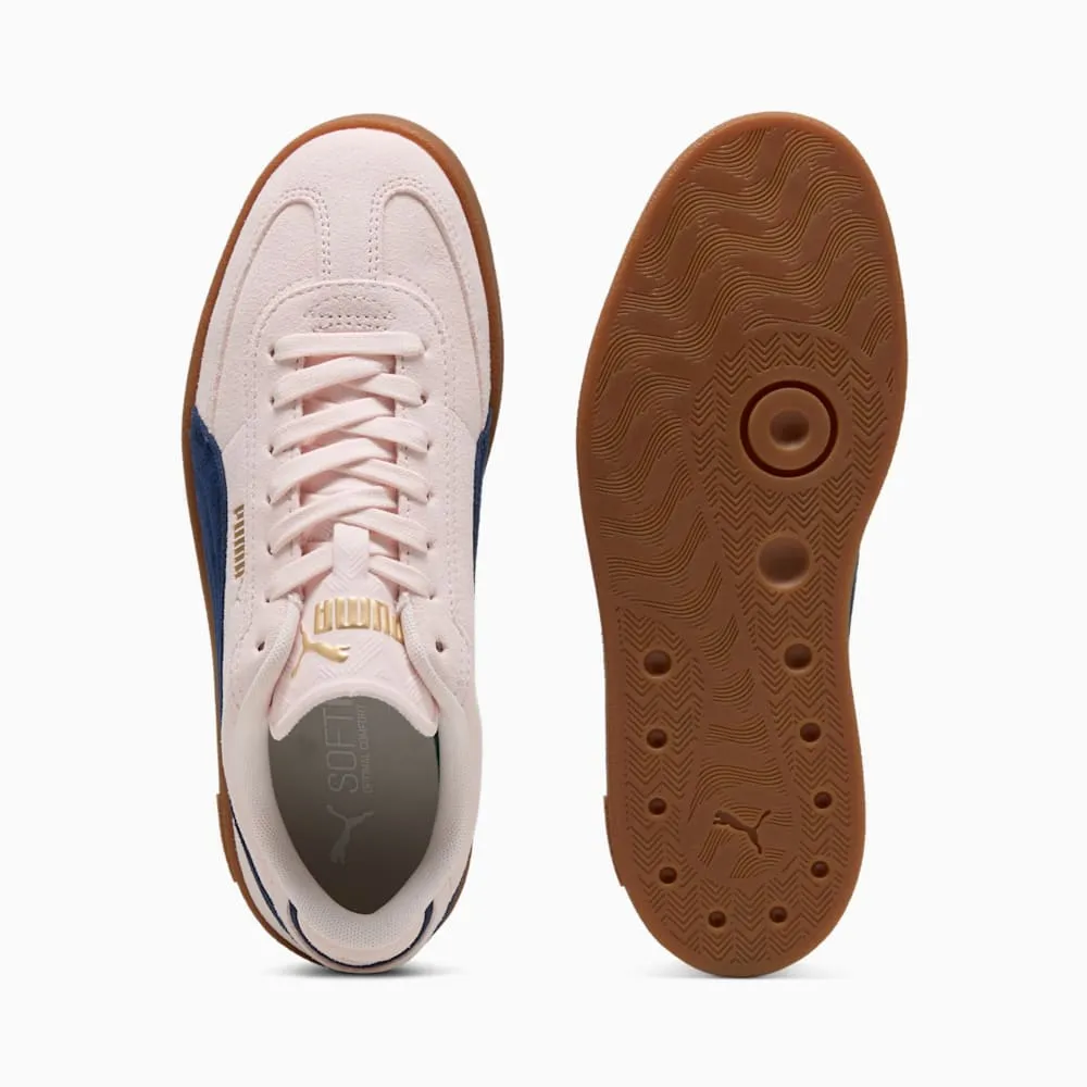 Puma Men's Club Suede Flower Pink/Blue Sneaker Shoes Open Walk