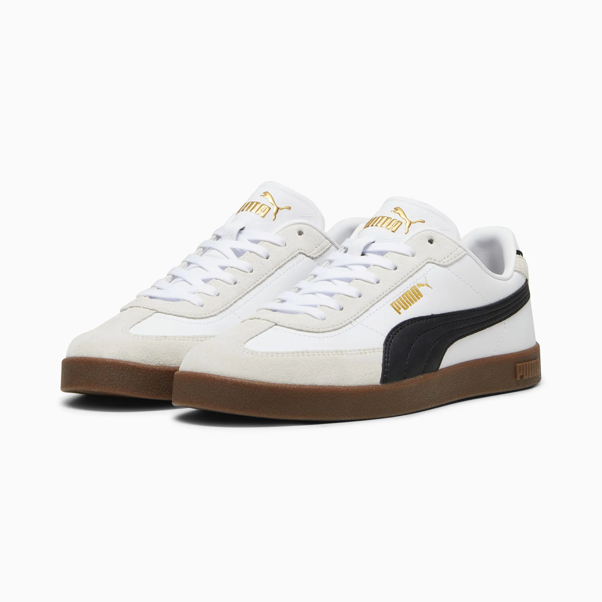 Puma Men's Club White/Black Sneaker Shoes Comfort Ankle Peach Soft