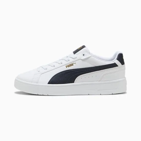 Puma Men's Court Classico White/Black Sneaker Shoes Clean Cut Cafe Style