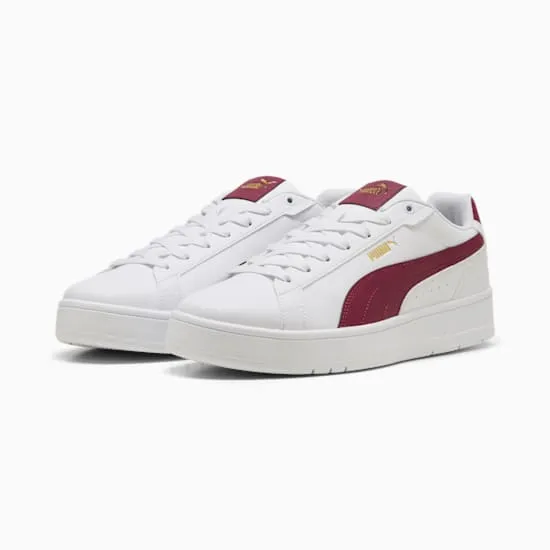 Puma Men's Court Classico White/Red Sneaker Shoes Shade Step