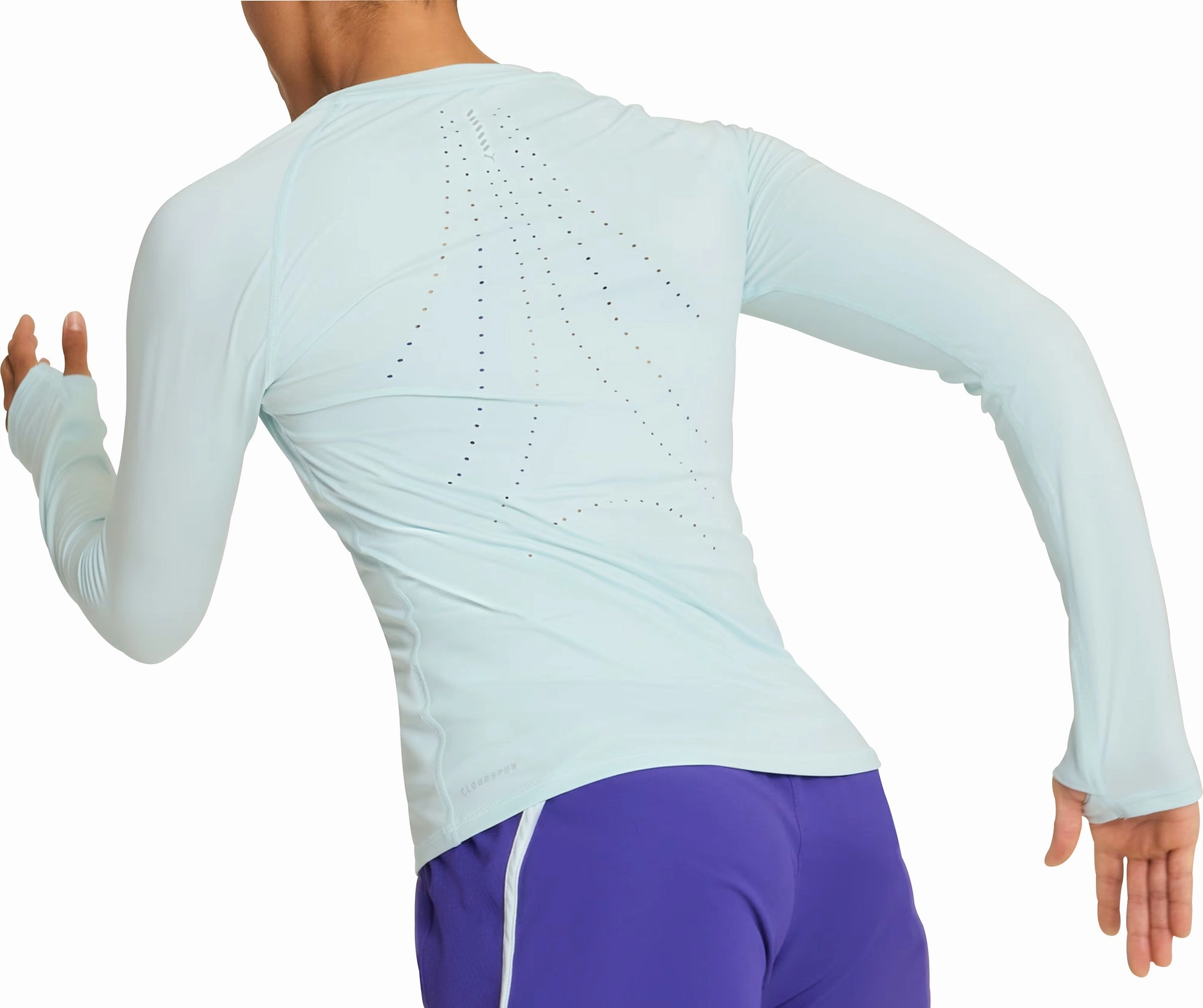 polka dot style Candle Puma Cloudspun Long Sleeve Womens Running Top - Blue