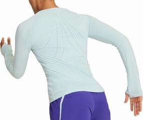 polka dot style Candle Puma Cloudspun Long Sleeve Womens Running Top - Blue