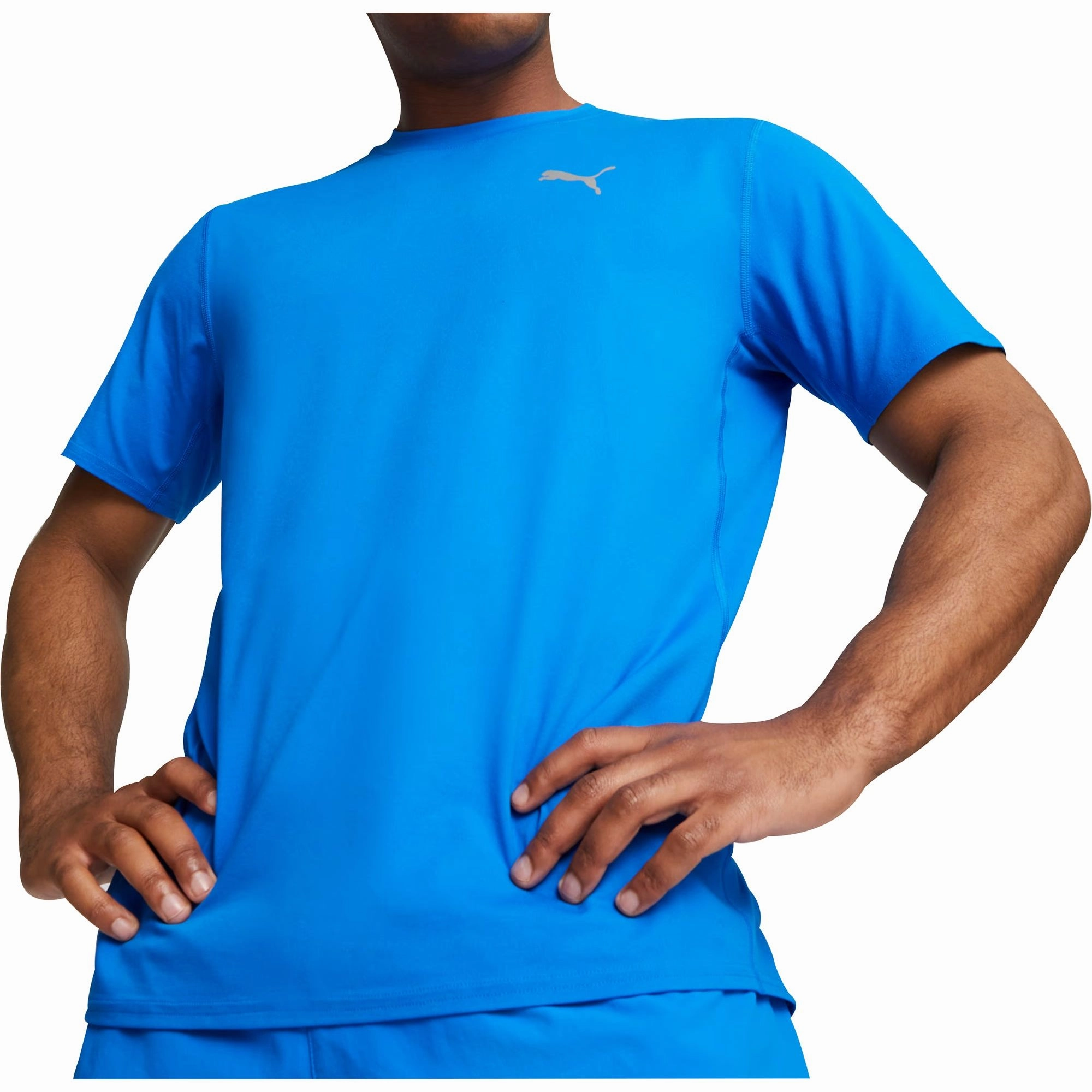 Puma Cloudspun Short Sleeve Mens Running Top - Blue Sporty Comfort Fit