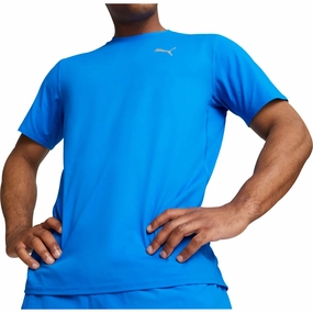 Puma Cloudspun Short Sleeve Mens Running Top - Blue Sporty Comfort Fit