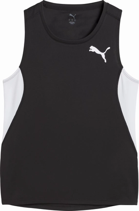 Running wear Seamless Knitting Puma Cross The Line 3 Womens Running Vest Tank Top - Black