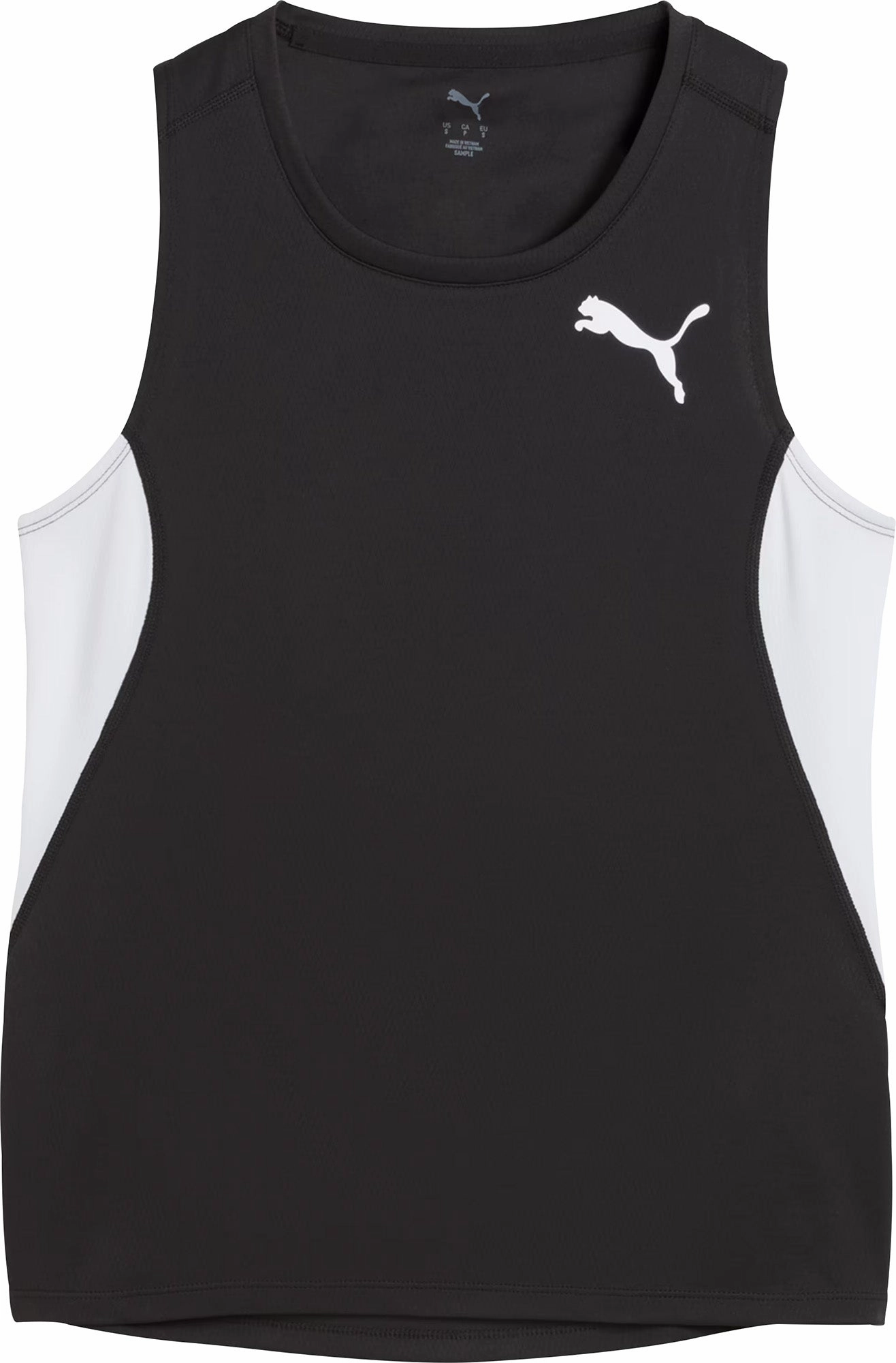 Running wear Seamless Knitting Puma Cross The Line 3 Womens Running Vest Tank Top - Black
