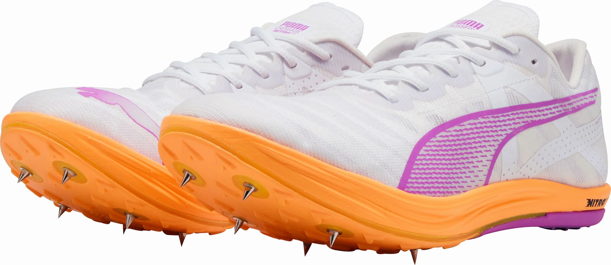 All Condition Fit Puma Crossfox Nitro Elite Cross Country Running Spikes - White