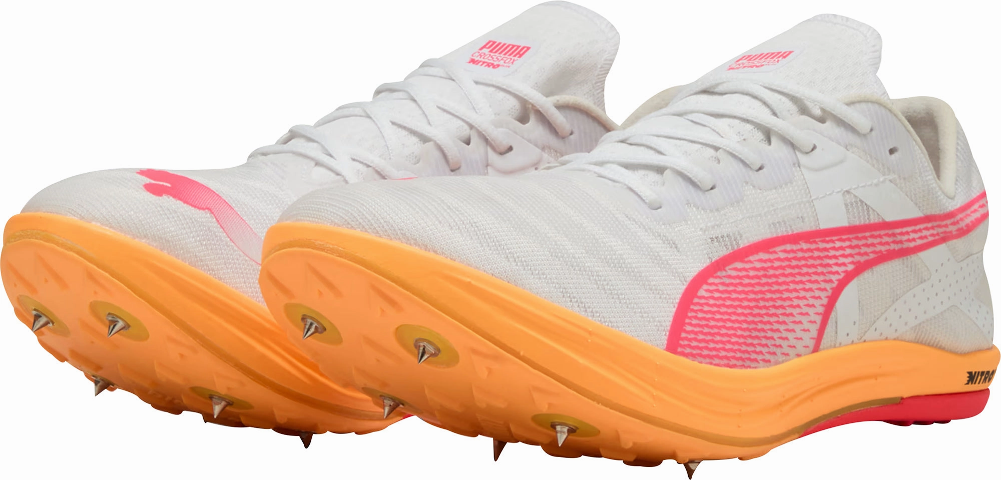 Pressure Game Mobility Support Puma Crossfox Nitro Elite Cross Country Running Spikes - White