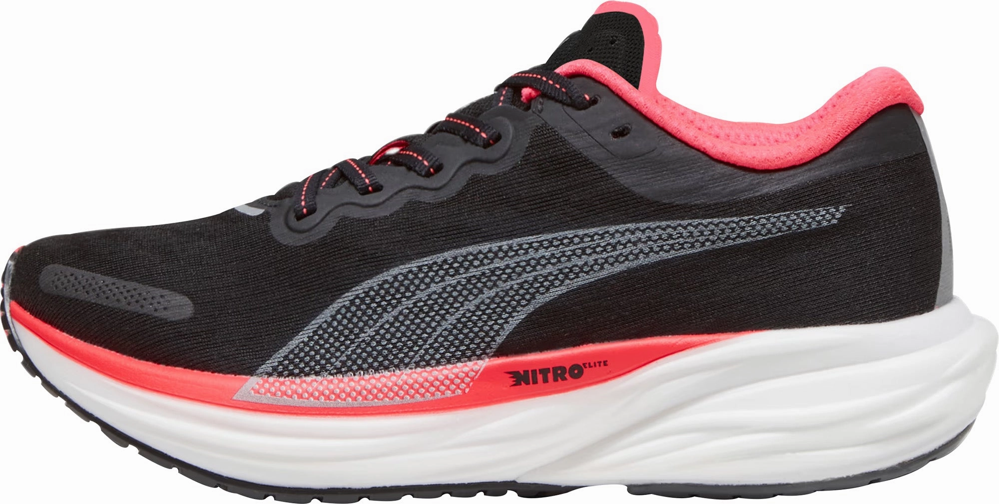 Rockered Outsole Design training performance Puma Deviate Nitro 2 Womens Running Shoes - Black