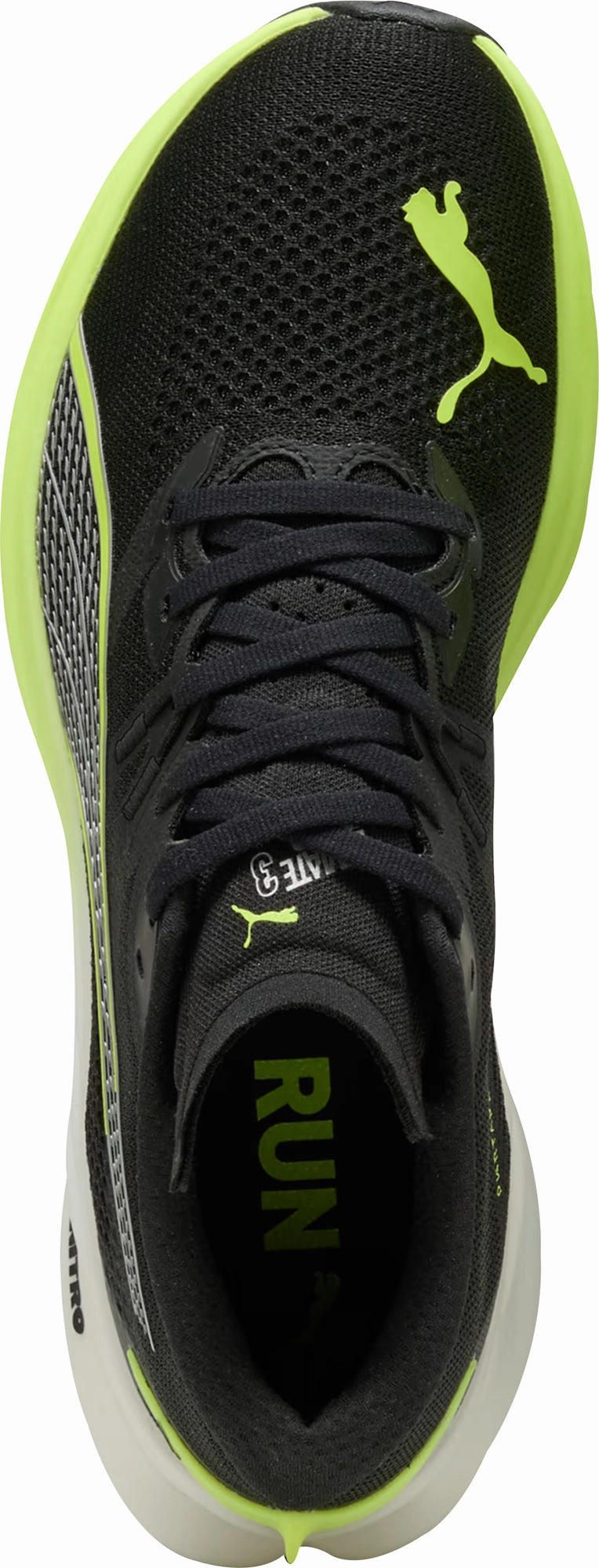 Balanced Cushioning Tech Puma Deviate Nitro 3 WIDE FIT Mens Running Shoes - Black