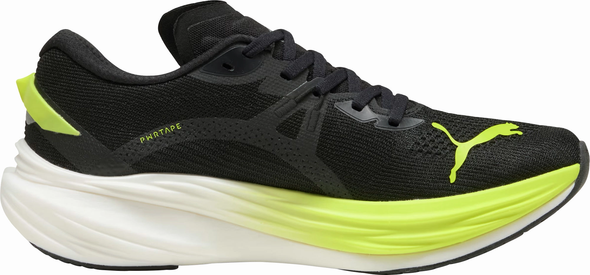 Interval training support running in a zip line area shoes Puma Deviate Nitro 3 WIDE FIT Mens Running Shoes - Black