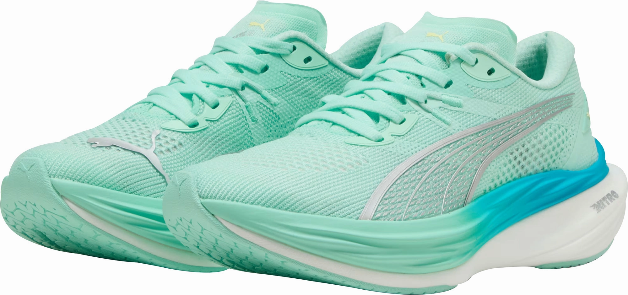 Simple Outline Anti Static Material Puma Deviate Nitro 3 Womens Running Shoes - Green