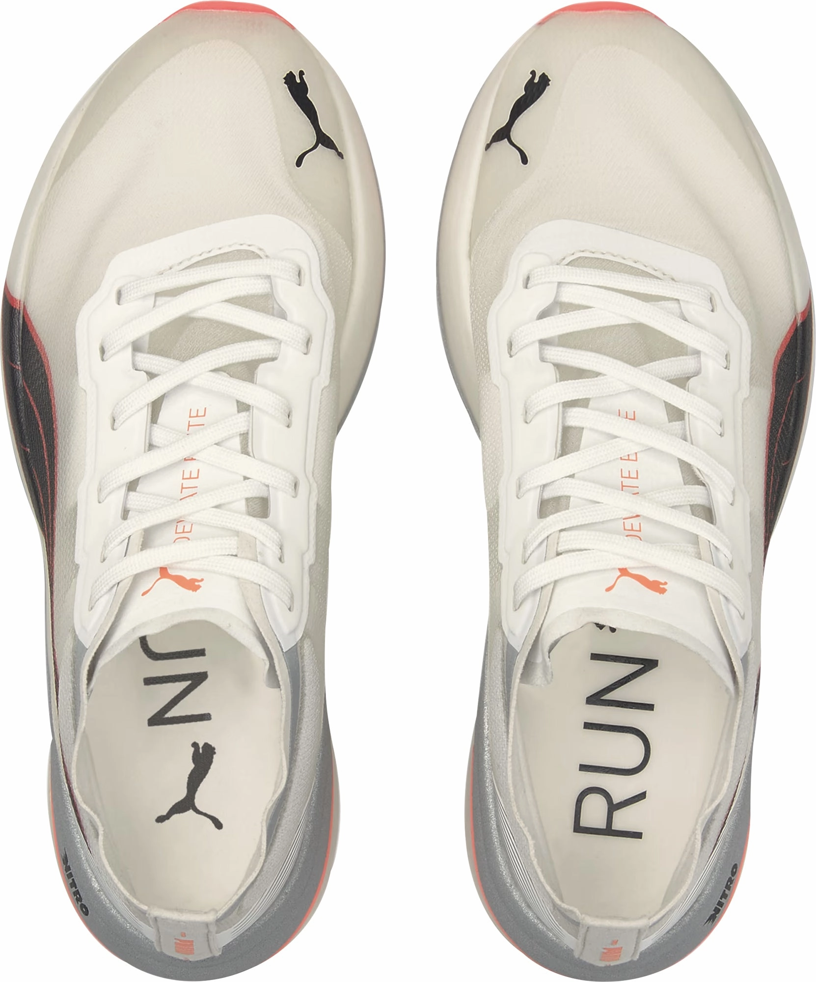 MoldedMidfoot Lightweight Chassis Puma Deviate Nitro Elite Racer Womens Running Shoes - White