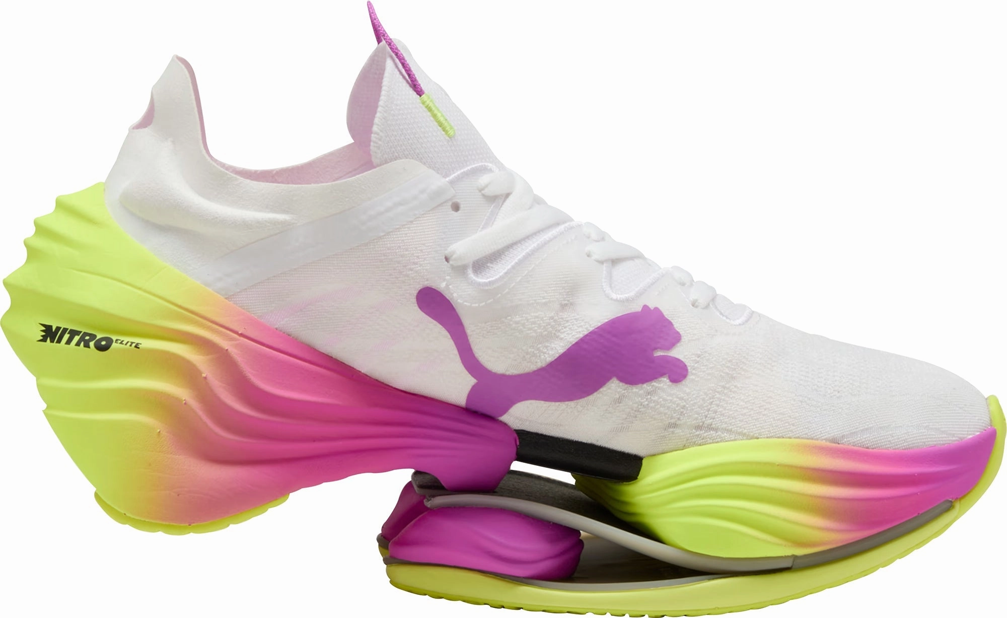 Anti Odour Technology Comfort Strapping Puma Fast-RB Nitro Elite Womens Running Shoes - White