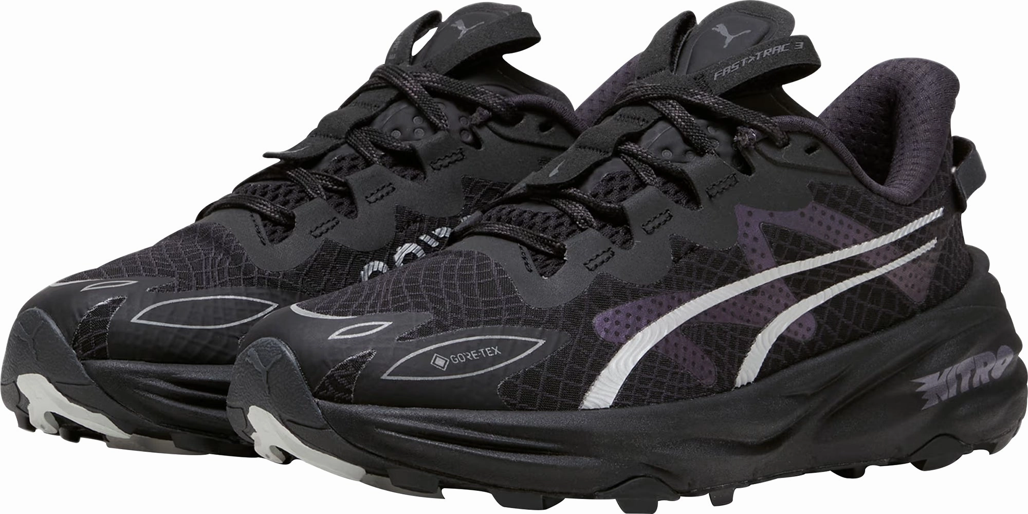 Puma Fast-Trac Nitro 3 GORE-TEX Womens Trail Running Shoes - Black Blister Prevention Design Structured Heel Cradle