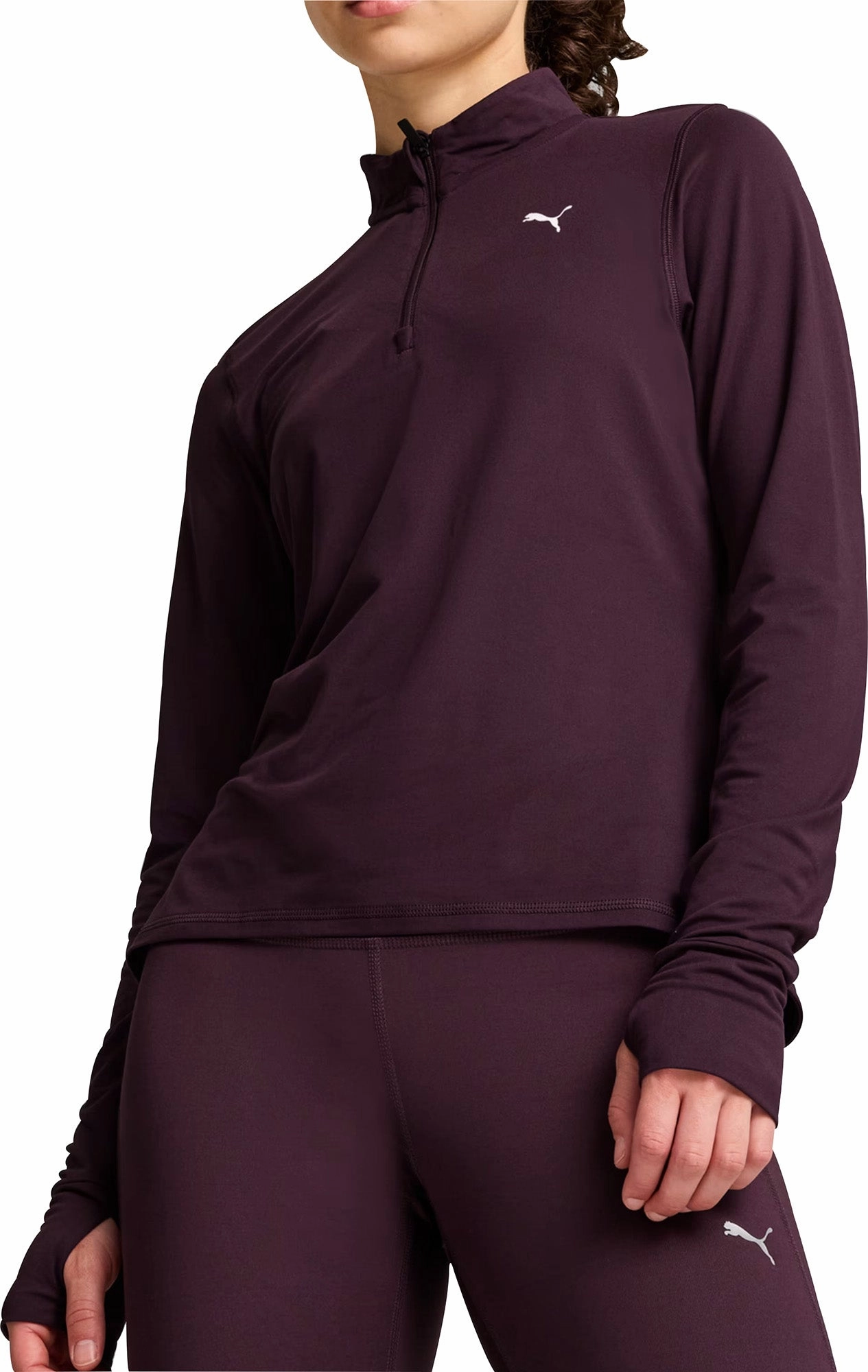 hook Puma Favourite Half Zip Long Sleeve Womens Running Top - Purple
