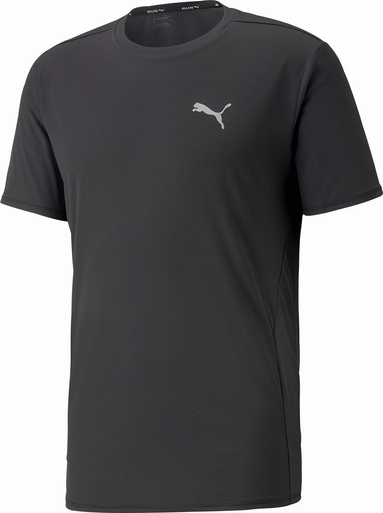 Puma Favourite Short Sleeve Mens Running Top - Black Breathable Comfort No Slip Shoulder Design