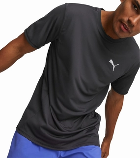 Puma Favourite Short Sleeve Mens Running Top - Black VintageWash Essential Style Wear