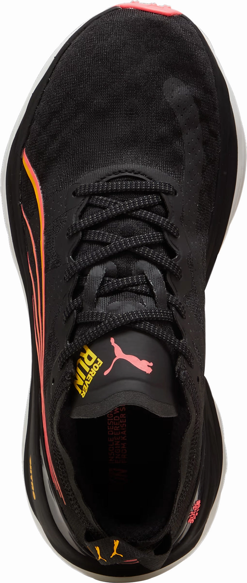 Puma ForeverRun Nitro Womens Running Shoes - Black Dynamic Fit Construction Collared Ankle Padding