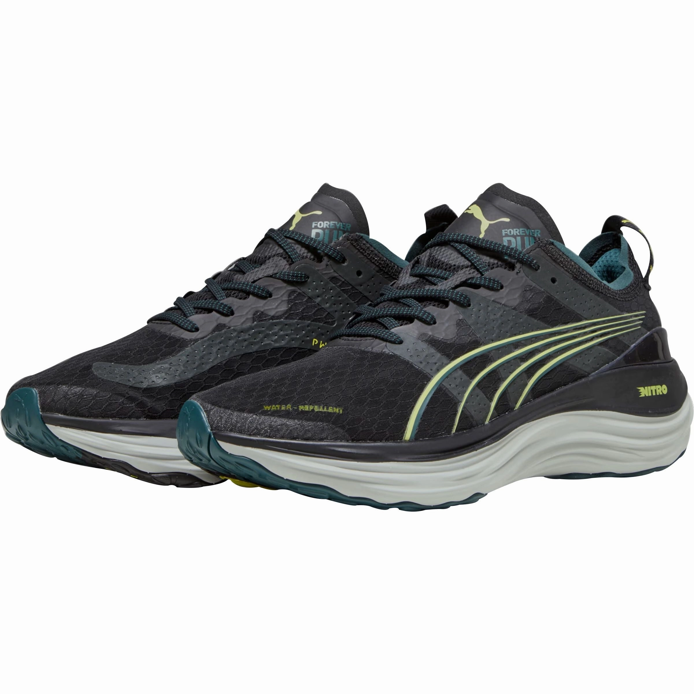 Puma ForeverRun Nitro WTR Mens Running Shoes - Black Reactive Propulsion