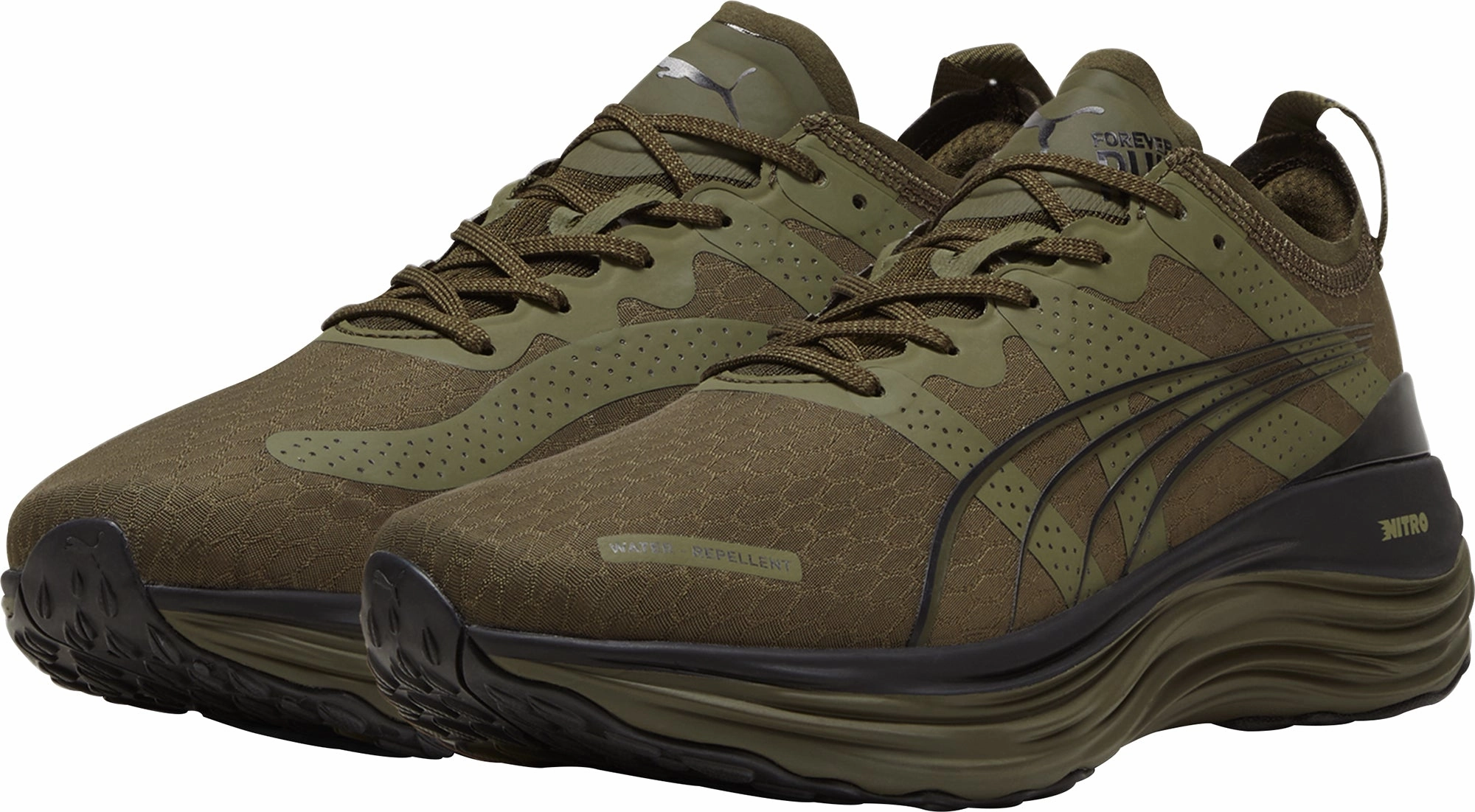 Long Sessions Puma ForeverRun Nitro WTR Mens Running Shoes - Green