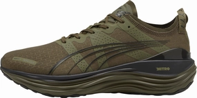 Puma ForeverRun Nitro WTR Mens Running Shoes - Green Shock Diffusing Heel Flexible Outsole Flexure