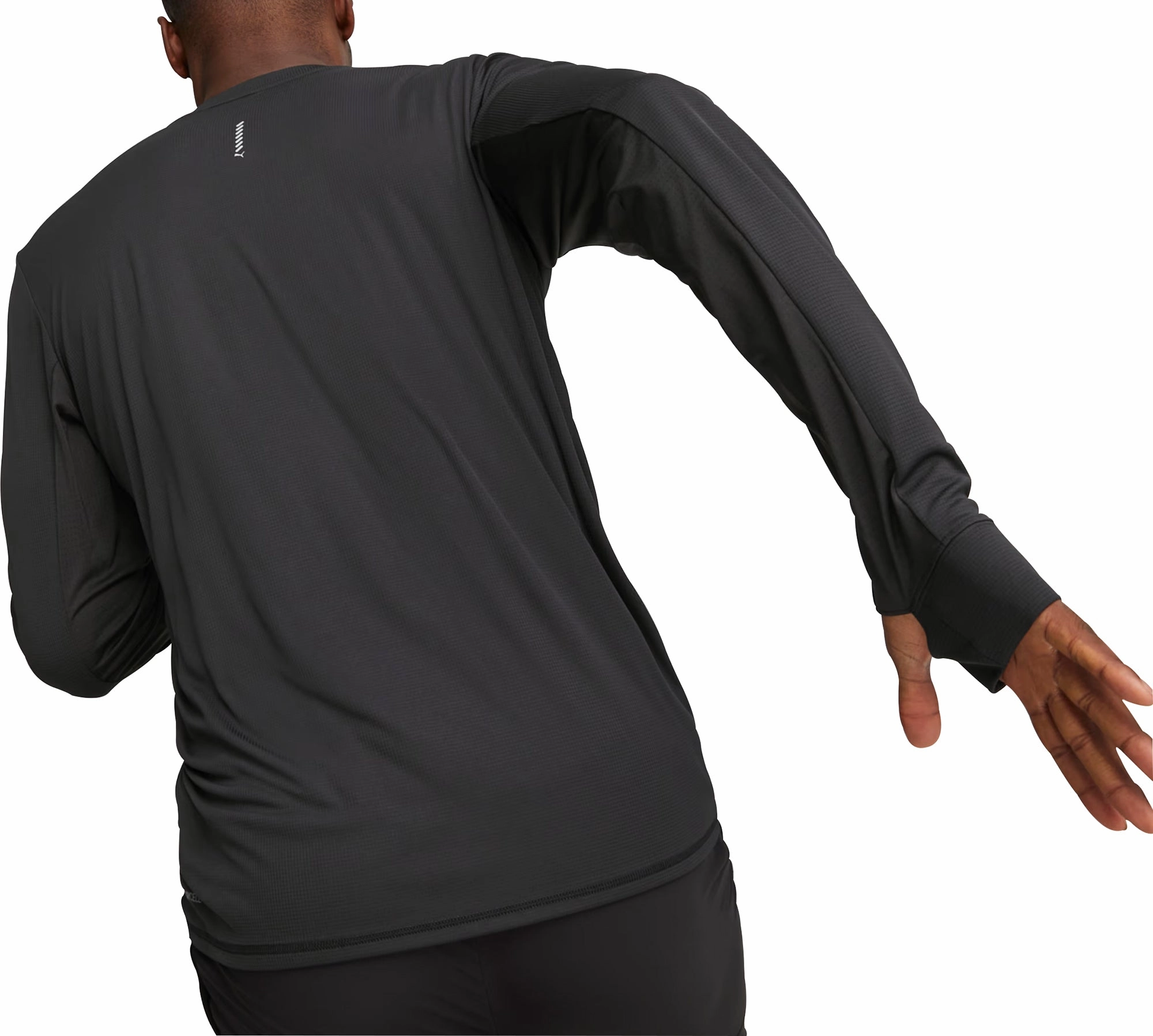 Puma Fun Favourite Long Sleeve Mens Running Top - Black Custom made