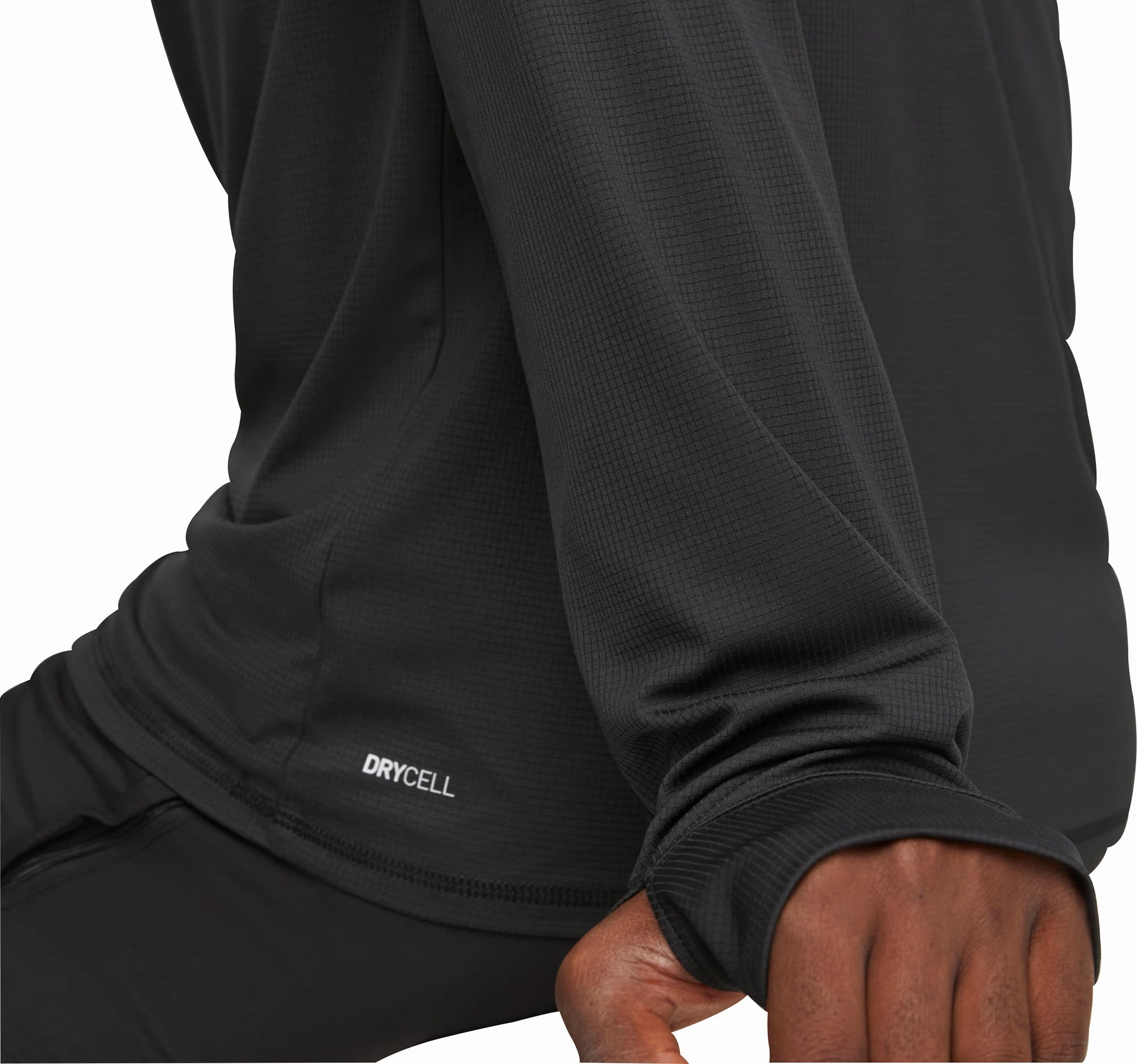 Puma Fun Favourite Long Sleeve Mens Running Top - Black Machine Washable Construction