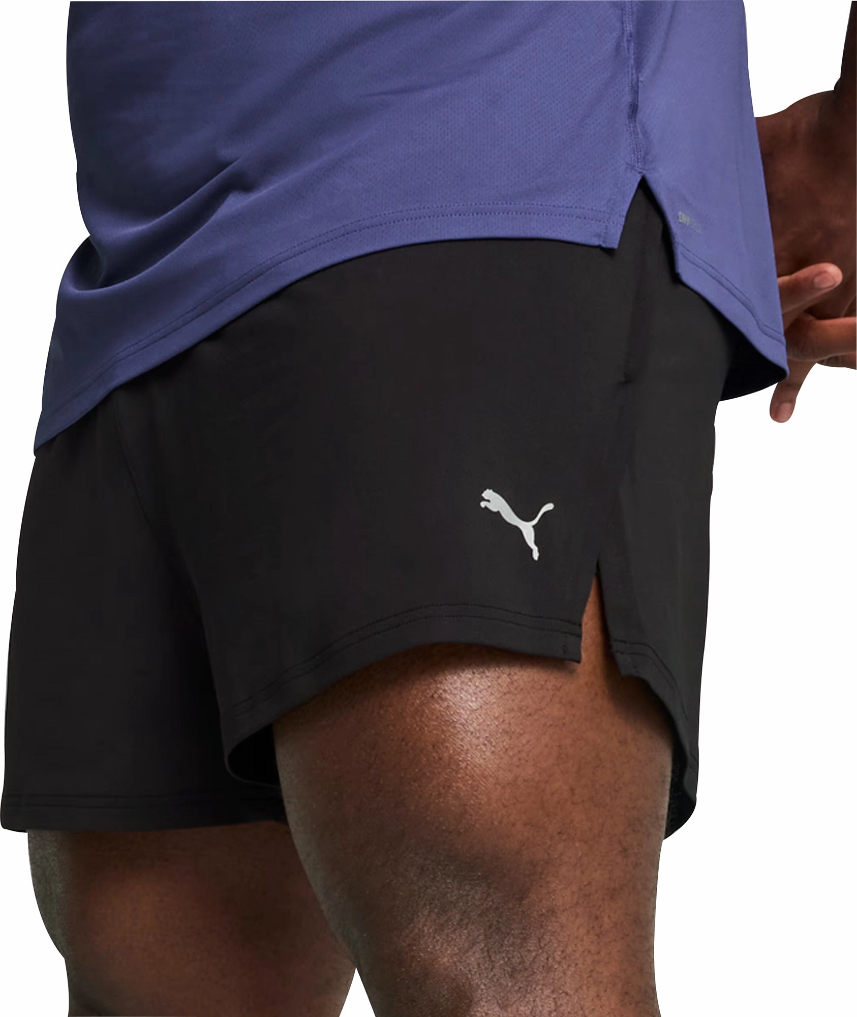 Puma Knit 3 Inch Mens Split Running Shorts - Black night out outfit
